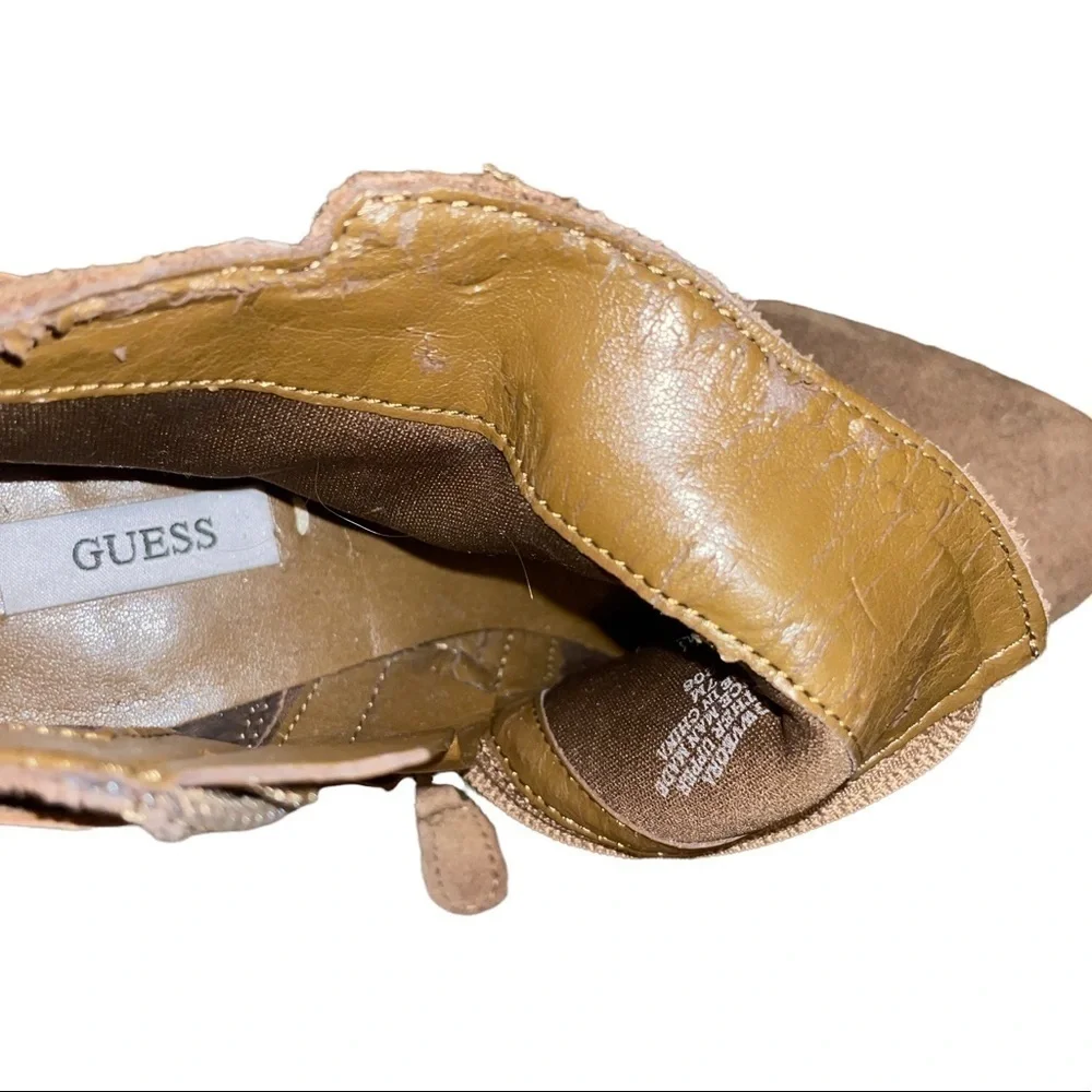 Guess Tan Light Brown Vera Womens Suede Ankle / Boots/Booties Size 7